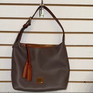 Dooney & Bourke Taupe Leather Hobo Bag